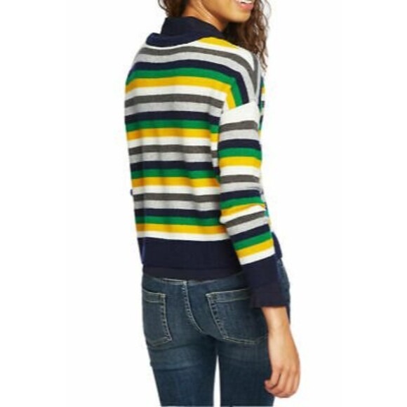 Court & Rowe Crop Sweater Top Size M Wool Blend Striped Multi NWT $89 B9 - Picture 2 of 6